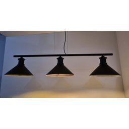 Pendente 3 Chpéus 34cm Mesa Jantar Sinuca Escritorio:preto Fosco - 2