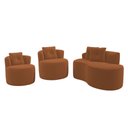 Ver imagem 1 de Kit Sofá e 02 Poltronas Orgânicas Living Bob com Almofadas Bouclê Terracota - Abmaza