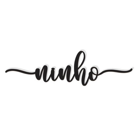 Ninho Lettering 43x12cm em Madeira MDF Apliques de Parede