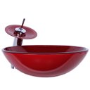 Ver imagem 1 de Cuba de Apoio 42cm + Torneira Cascata + Válvula Vermelho