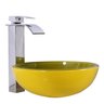 Kit Amarelo Cuba 30cm + Torneira Cascata Metal + Válvula - 1