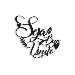 Seja Bem Vindo 33x31cm Lettering Aplique em Madeira MDF Parede - 1