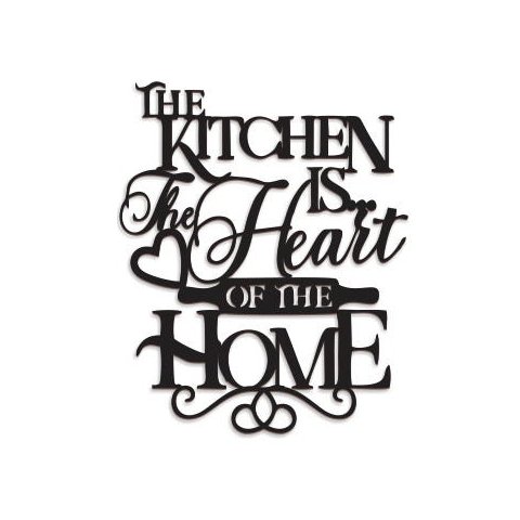 The Kitchen is the heart of the Home 49x59cm em Madeira MDF Escultura de Parede