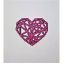 Ver imagem 1 de Coração Geométrico Camadas em MDF 40x34cm em Madeira MDF Aplique Parede