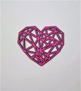 Ver imagem 1 de Coração Geométrico Camadas em MDF 40x34cm em Madeira MDF Aplique Parede