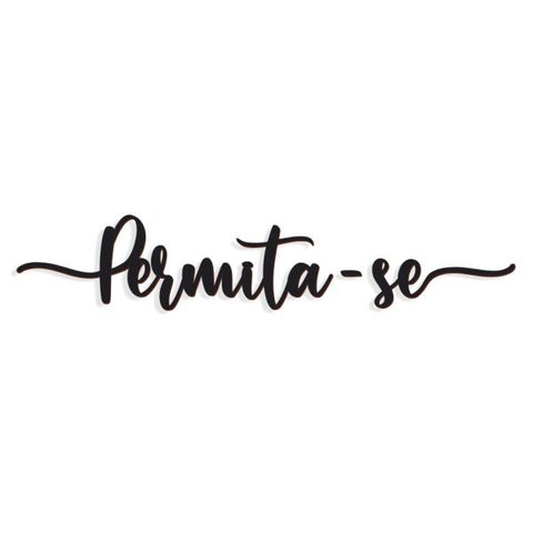 Permita-se Lettering 65x13cm em Madeira MDF Apliques de Parede