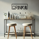 Ver imagem 3 de Drinks Lettering 43x10cm - Quadro em Madeira Mdf - Apliques de Parede - Decoração para Quarto e Casa