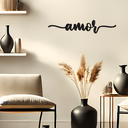 Ver imagem 3 de Amor Lettering 43x8cm - Quadro em Madeira Mdf - Apliques de Parede - Decoração para Quarto e Casa