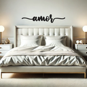 Ver imagem 1 de Amor Lettering 43x8cm - Quadro em Madeira Mdf - Apliques de Parede - Decoração para Quarto e Casa