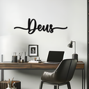 Ver imagem 3 de Deus Lettering 43x13cm - Quadro em madeira MDF - Apliques de Parede - Decoração para Quarto e Casa