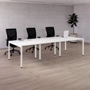 Ver imagem 5 de Estação de Trabalho 3 Lugares 300x120cm Industrial Branco Yescasa