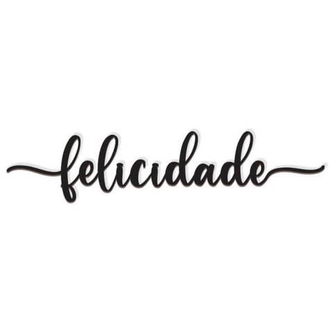 Felicidade Lettering 43x10cm em Madeira MDF Apliques de Parede