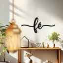 Ver imagem 1 de Fé Lettering 43x20cm - Quadro em Madeira Mdf - Apliques de Parede - Decoração para Quarto e Casa