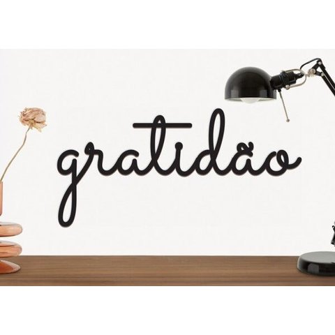 Lettering Gratidão Premium Letras em MDF