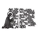 Ver imagem 1 de Ave Maria Oração GG 88x54cm LETTERING em Madeira Mdf Aplique de Parede