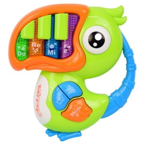 Brinquedo Infantil Musical Teclado Papagaio Verde - BBR Toys