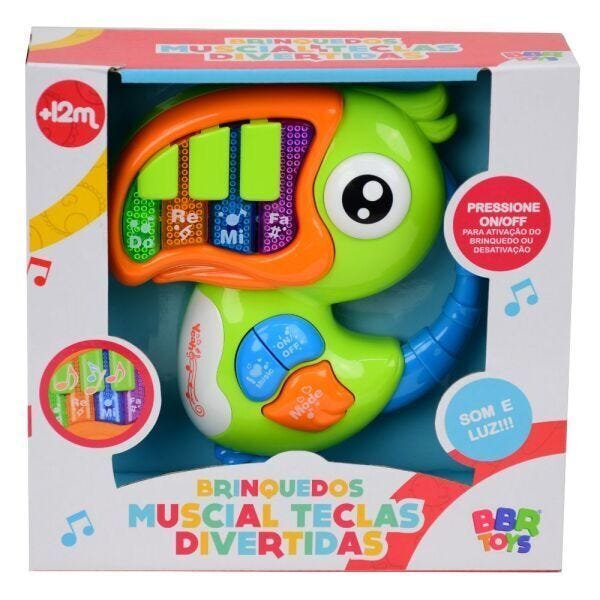 Brinquedo Infantil Musical Teclado Papagaio Verde - BBR Toys - 2