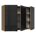 Ver imagem 6 de Armário Aéreo Madesa Lux 120 cm 3 Portas Rustic/Preto