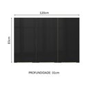 Ver imagem 3 de Armário Aéreo Madesa Lux 120 cm 3 Portas Rustic/Preto