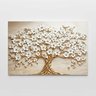 Quadro Decorativo Árvore da Vida Flores Brancas Sala Quarto Casa Escritório - 3