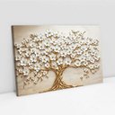 Ver imagem 2 de Quadro Decorativo Árvore da Vida Flores Brancas Sala Quarto Casa Escritório