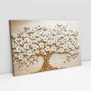 Ver imagem 2 de Quadro Decorativo Árvore da Vida Flores Brancas Sala Quarto Casa Escritório