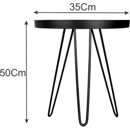 Conjunto Mesa Lateral Preta em Ferro com Tampo em Vidro - 5