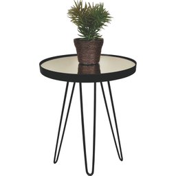 Conjunto Mesa Lateral Preta em Ferro com Tampo em Vidro - 3