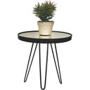 Ver imagem 2 de Conjunto Mesa Lateral Preta em Ferro com Tampo em Vidro