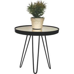 Conjunto Mesa Lateral Preta em Ferro com Tampo em Vidro - 2