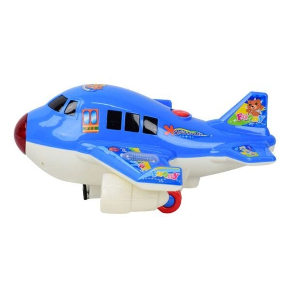 Brinquedo Avião Musical Azul Com Luzes E Sons - BBR Toys - 2