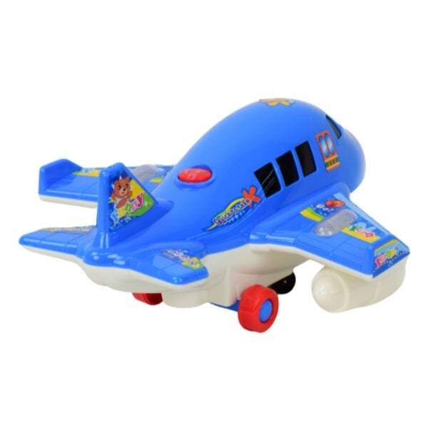 Brinquedo Avião Musical Azul Com Luzes E Sons - BBR Toys - 3