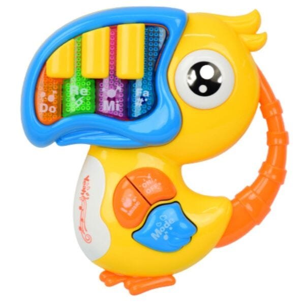 Brinquedo Infantil Musical Tecla Papagaio Amarelo - BBR Toys