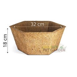 Vaso Hexagonal com Suporte e Corrente Fibra de Coco 32 Cm - 3