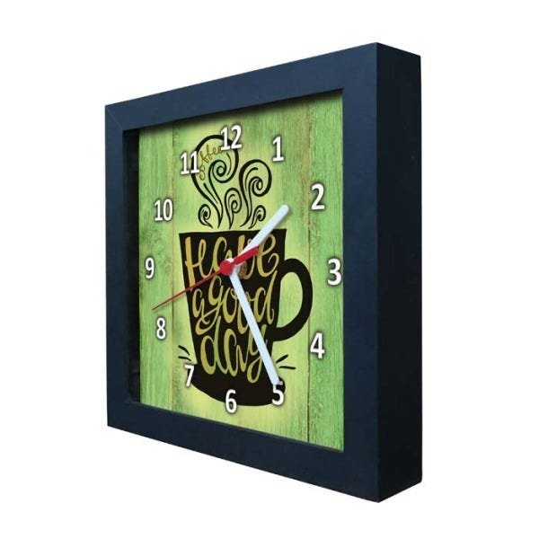Relógio Decorativo Caixa Alta Tema Café 28x28 - QW24