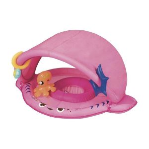 Bóia Infantil Mor Tubarão Com Fralda E Para-sol 1958 - Rosa