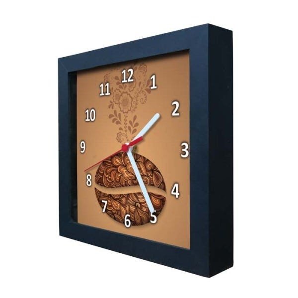 Relógio Decorativo Caixa Alta Tema Café 28x28 - QW27