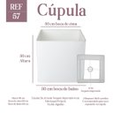 Ver imagem 2 de Cupula de Abajur 30x30x30cm Quadrado Tecido Algodão Soquete Importado Ref 57