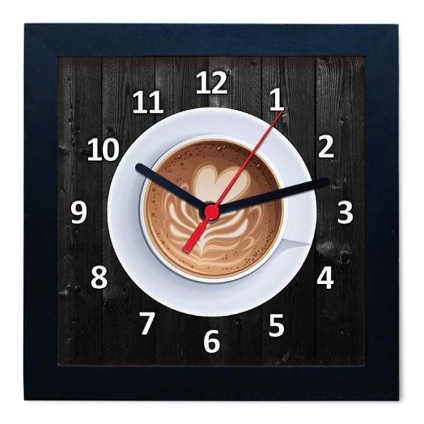 Relógio Decorativo Caixa Alta Tema Café 28x28 - QW22 - 2