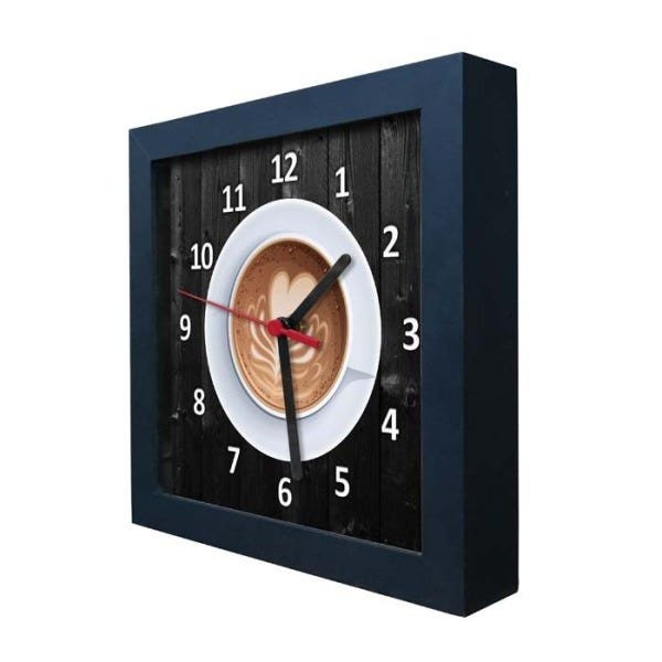 Relógio Decorativo Caixa Alta Tema Café 28x28 - QW22 - 1