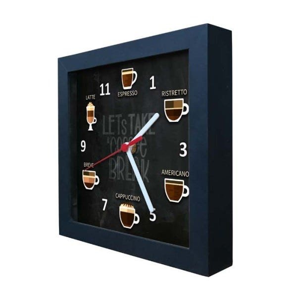 Relógio Decorativo Caixa Alta Tema Café 28x28 - QW39 - 1