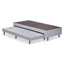 Ver imagem 1 de Cama Box Solteiro com Auxiliar Mola Bonnel Sintético Cinza 50x78x188