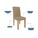 Ver imagem 3 de Conjunto: Mesa Sala Jantar Ester Tampo Madeirado C/ Vidro 210x100cm e 8 Cadeiras Maia Cinamomo/off