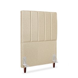 Cabeceira Estofada Solteiro Carla 90 Cm Linho Bege com Frames - 2