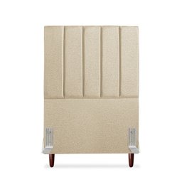 Cabeceira Estofada Solteiro Carla 90 Cm Linho Bege com Frames - 1