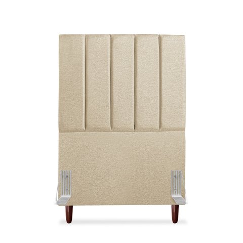 Cabeceira Estofada Solteiro Carla 90 Cm Linho Bege com Frames