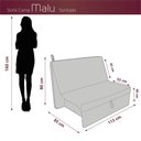 Ver imagem 3 de Sofá Cama 2 Lugares Compacro sem Braço 115 Larg Malu Matrix Cor:sintetico Marrom