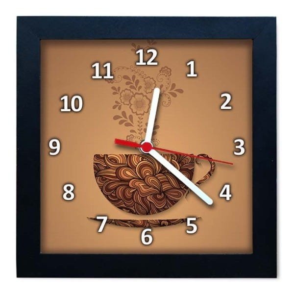 Relógio Decorativo Caixa Alta Tema Café 28x28 - QW26 - 2