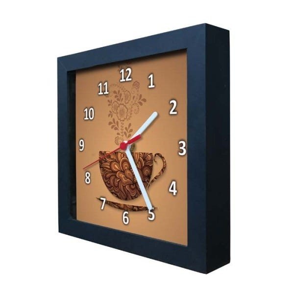 Relógio Decorativo Caixa Alta Tema Café 28x28 - QW26