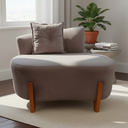 Ver imagem 2 de Namoradeira Sofá Feijão Luna 100cm Orgânica Suede Capuccino
